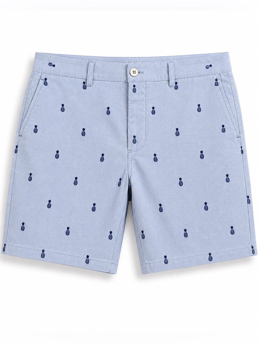 Savane Pineapple Print Chino Shorts Men’s Blue Casual Golf Country Club Coastal